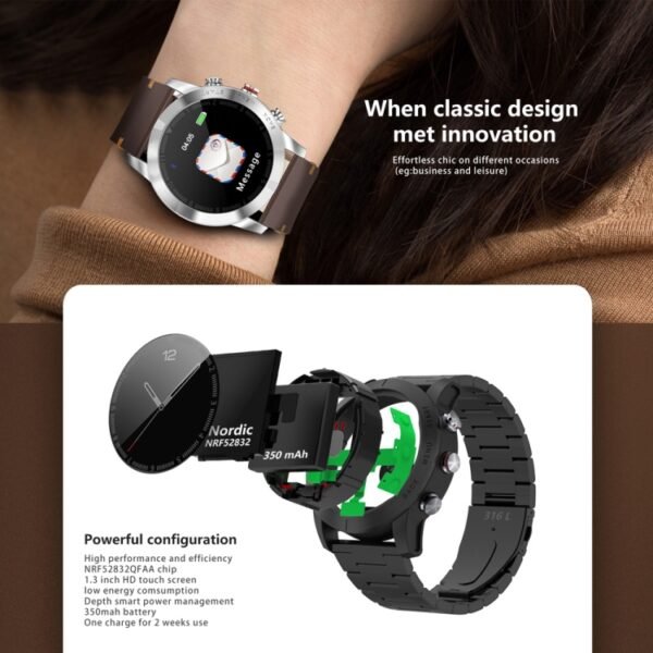 DTNO.1 S10 1.3 inches TFT Color Screen Smart Bracelet IP68 Waterproof, Leather Watchband, Support Call Reminder /Heart Rate Monitoring /Sleep Monitoring /Multi-sport Mode - Image 5