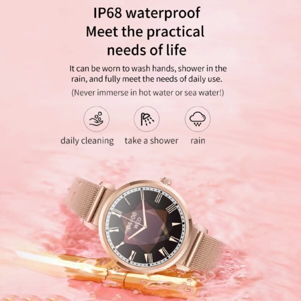 KC06 Women Menstrual Period Smart Watch Bracelet, Blood Pressure / Heart Rate Monitoring, Steel Strap - Image 8