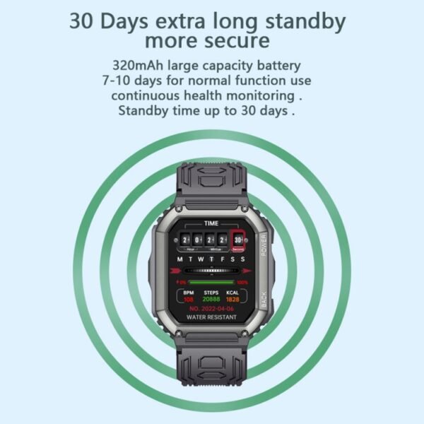 KR06 Waterproof Pedometer Sport Smart Watch, Support Heart Rate / Blood Pressure Monitoring / BT Calling - Image 6