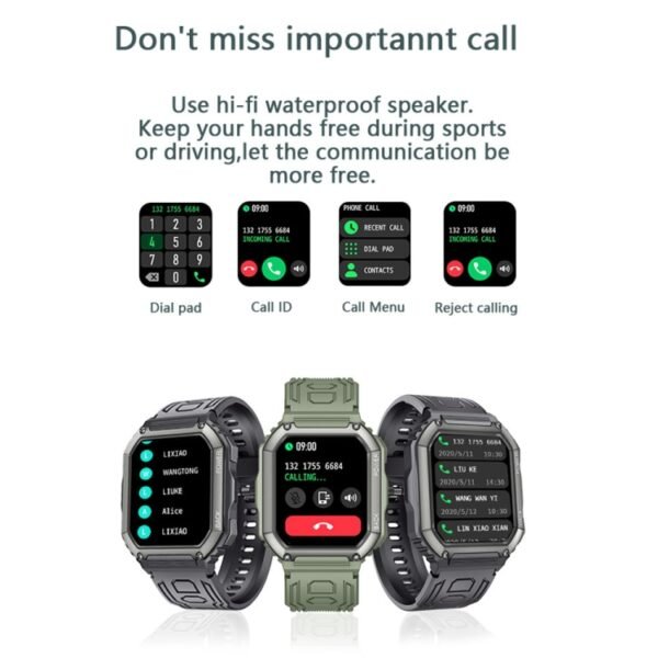 KR06 Waterproof Pedometer Sport Smart Watch, Support Heart Rate / Blood Pressure Monitoring / BT Calling - Image 7