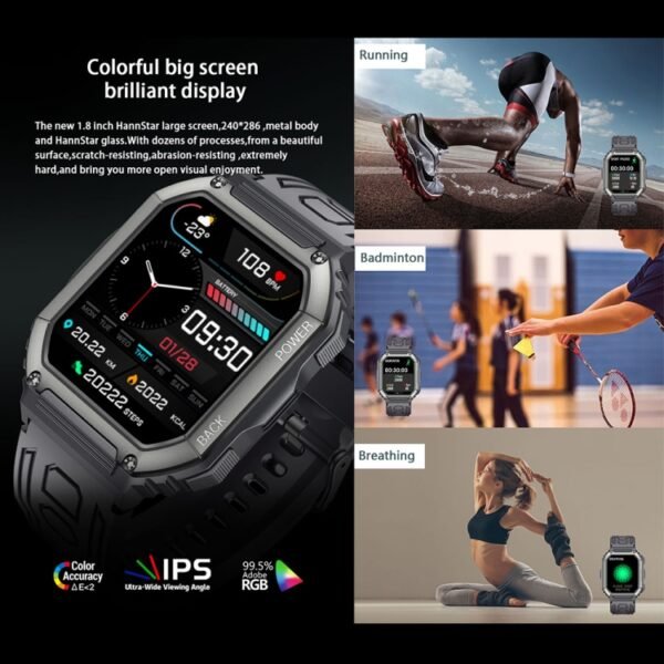 KR06 Waterproof Pedometer Sport Smart Watch, Support Heart Rate / Blood Pressure Monitoring / BT Calling - Image 8