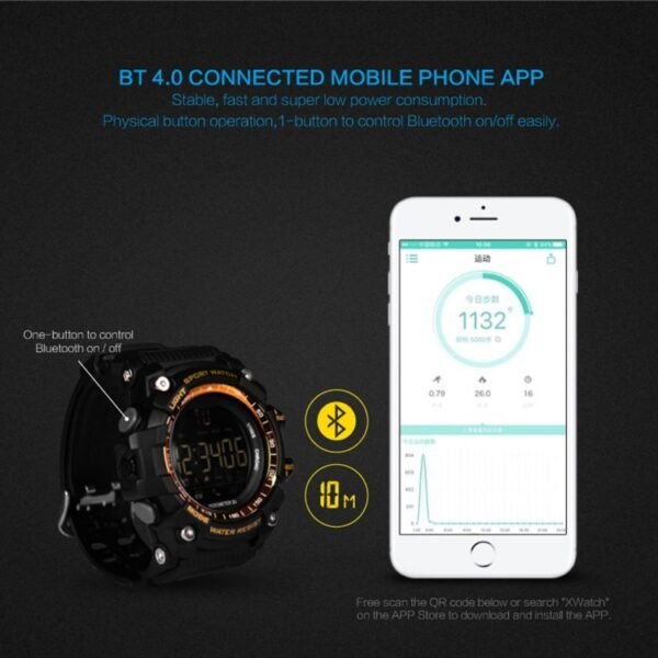 EX16 1.12 Inch FSTN LCD Full Angle Screen Display Sport Smart Watch, IP67 Waterproof, Support Pedometer / Stopwatch / Alarm / Notification Remind / Call Notify / Camera Remote Control / Calories Burned, Compatible with Android and iOS Phones - Image 21