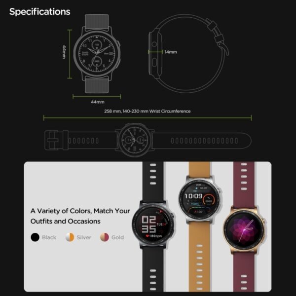 Zeblaze GTR2 1.28 inch Color Touch Screen Bluetooth 5.0 IP68 Waterproof Smart Watch, Support Sleep Monitor / Heart Rate Monitor / Blood Pressure Monitoring - Image 2