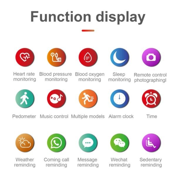 M88 Smart Watch for Men, Support Heart Rate / Blood Pressure / Oxygen Monitoring & Sleep Monitoring & Sedentary Reminder - Image 2