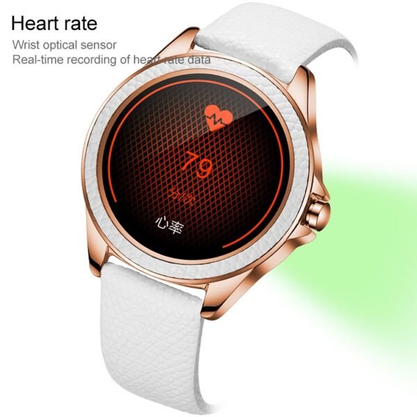 M6009 Glitter Leather Strap Fashion Smart Watch for Women, Support Heart Rate Monitoring & Pedometer & Sleep Monitoring & Calories - Image 3