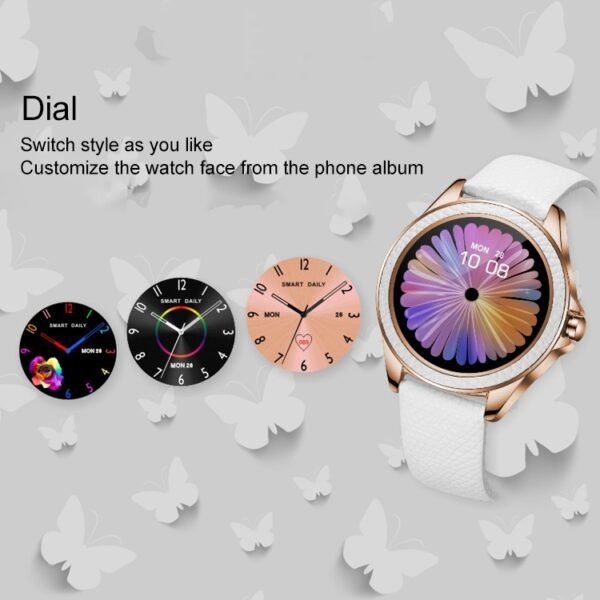M6009 Glitter Leather Strap Fashion Smart Watch for Women, Support Heart Rate Monitoring & Pedometer & Sleep Monitoring & Calories - Image 6