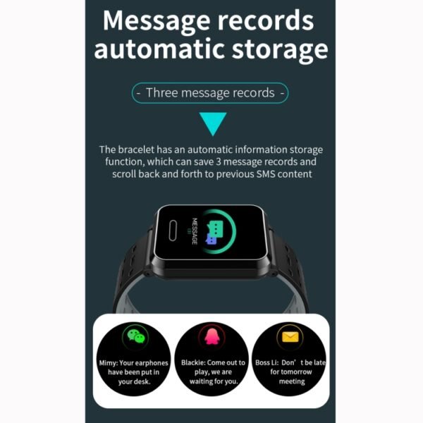 P2 1.3 inch IPS Color Screen IP67 Waterproof Smart Watch Wristband,Support Message Reminder / Heart Rate Monitor / Blood Oxygen Monitoring / Blood Pressure Monitoring/ Sleeping Monitoring - Image 9