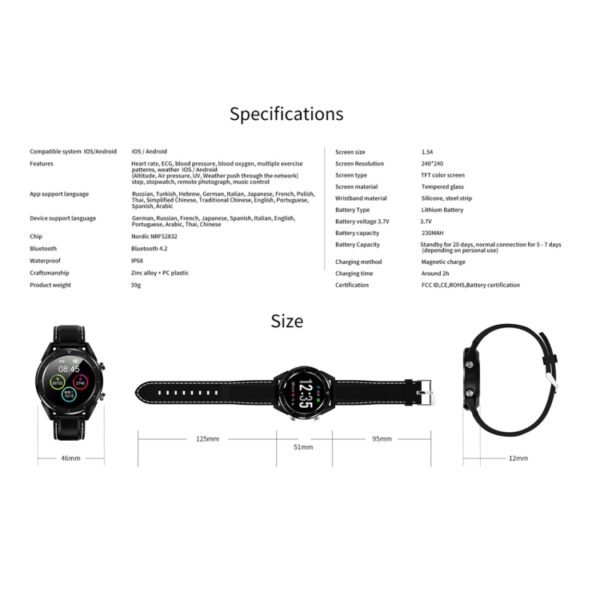 DT28 1.54inch IP68 Waterproof Silicone Strap Smartwatch Bluetooth 4.2, Support Incoming Call Reminder / Blood Pressure Monitoring / Watch Payment - Image 11