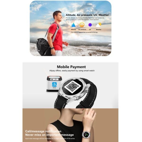 DT28 1.54inch IP68 Waterproof Silicone Strap Smartwatch Bluetooth 4.2, Support Incoming Call Reminder / Blood Pressure Monitoring / Watch Payment - Image 9