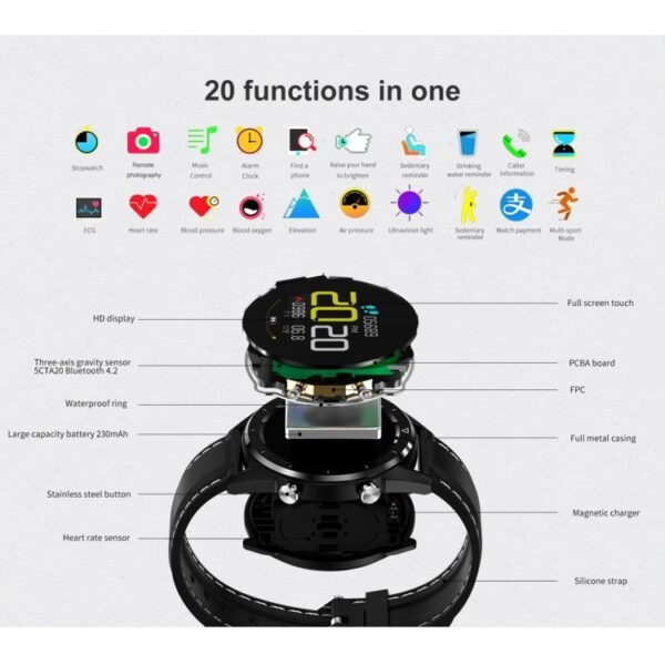 DT28 1.54inch IP68 Waterproof Silicone Strap Smartwatch Bluetooth 4.2, Support Incoming Call Reminder / Blood Pressure Monitoring / Watch Payment - Image 10
