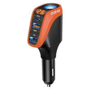 DY48TC 188W USB-C / Type-C + USB Dual Port Multi-function Car Charger with Cigarette Lighter