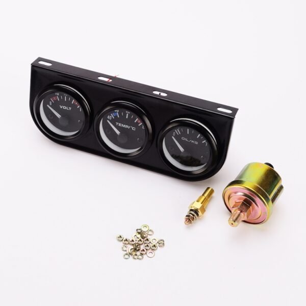 52mm 3 in 1 Auto Gauge Car Meter Voltmeter + Water Temp Gauge + Oil press Gauge - Image 6