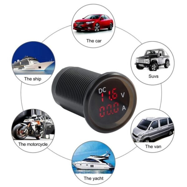 B3613  IP67 Waterproof Car Modification 4.5-30V Voltmeter + Ammeter - Image 12