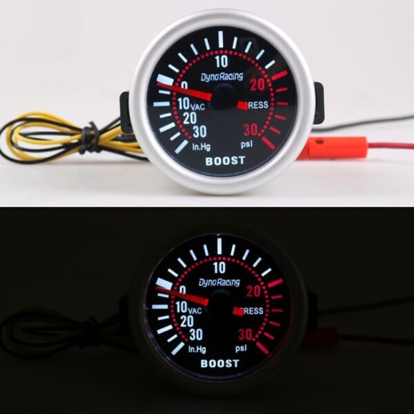 52mm 12V Universal Car Modified LED White Light Turbo Boost Gauge - Image 7