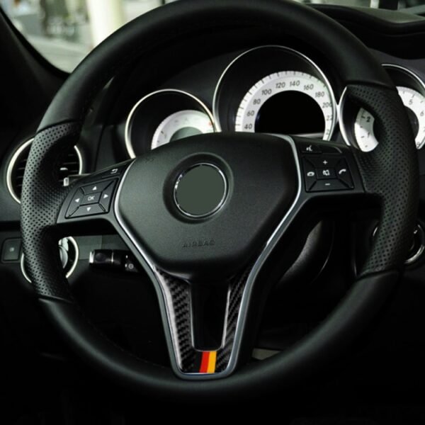 Car German Flag Carbon Fiber Steering Wheel Decorative Sticker for Mercedes-Benz - Image 6