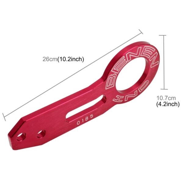 Benen Aluminum Alloy Rear Tow Towing Hook Trailer Ring for Universal Car Auto with Two Screw Holes, Red, Silver, Blue, Black, Gold, Purple - Image 3