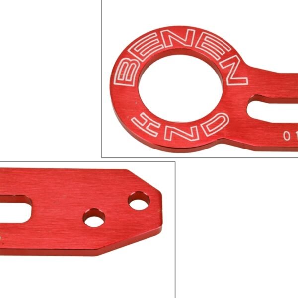 Benen Aluminum Alloy Rear Tow Towing Hook Trailer Ring for Universal Car Auto with Two Screw Holes, Red, Silver, Blue, Black, Gold, Purple - Image 4