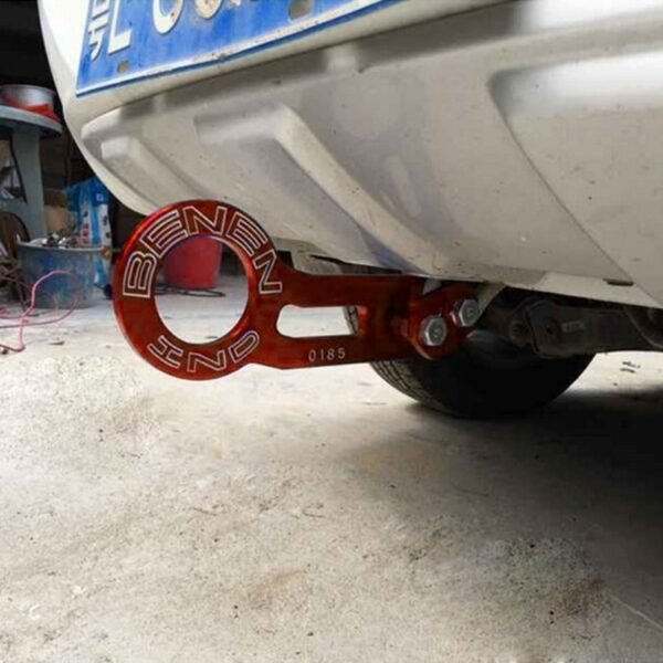 Benen Aluminum Alloy Rear Tow Towing Hook Trailer Ring for Universal Car Auto with Two Screw Holes, Red, Silver, Blue, Black, Gold, Purple - Image 7