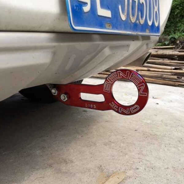 Benen Aluminum Alloy Rear Tow Towing Hook Trailer Ring for Universal Car Auto with Two Screw Holes, Red, Silver, Blue, Black, Gold, Purple - Image 8