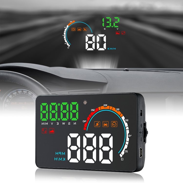 Q5 GPS 4 inch Vehicle-mounted Head Up Display Security System, Support Running Speed & Direction & Distance / Driving Kilometres /