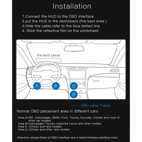 T100 OBD2 4 inch Vehicle-mounted Head Up Display Security System, Support Car Speed / Engine Revolving Speed Display / Instantaneous Fuel Consumption / Detection and Elimination Fault Code - Image 13