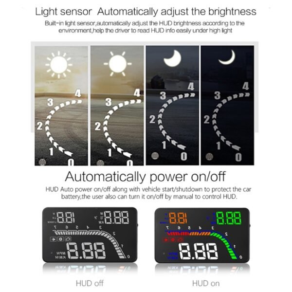 T100 OBD2 4 inch Vehicle-mounted Head Up Display Security System, Support Car Speed / Engine Revolving Speed Display / Instantaneous Fuel Consumption / Detection and Elimination Fault Code - Image 8