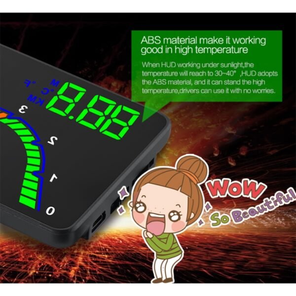 T100 OBD2 4 inch Vehicle-mounted Head Up Display Security System, Support Car Speed / Engine Revolving Speed Display / Instantaneous Fuel Consumption / Detection and Elimination Fault Code - Image 9
