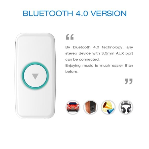 Doosl DSER102 Mini Car Bluetooth Wireless Music Receiver with 3.5mm Stereo Input Jack, DSER102 - Image 3