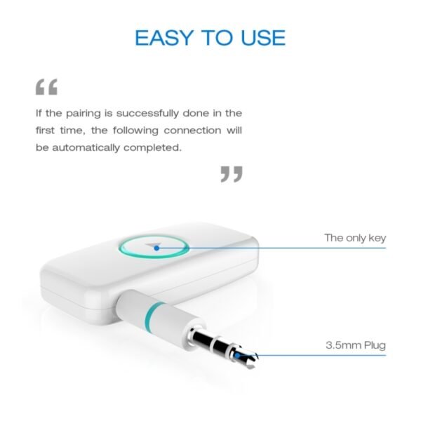 Doosl DSER102 Mini Car Bluetooth Wireless Music Receiver with 3.5mm Stereo Input Jack, DSER102 - Image 5
