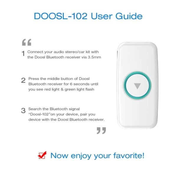 Doosl DSER102 Mini Car Bluetooth Wireless Music Receiver with 3.5mm Stereo Input Jack, DSER102 - Image 7