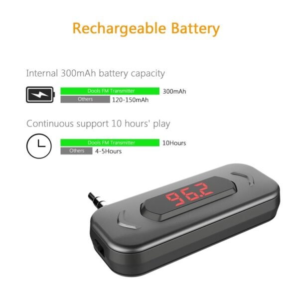 Doosl DSER116 Multifunctional Car FM Transmitter Wireless Music Receiver with 3.5mm Jack & LCD Display, Support Hands-free Call, DSER116 - Image 4