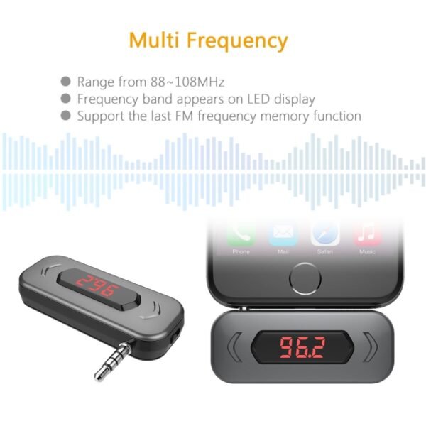 Doosl DSER116 Multifunctional Car FM Transmitter Wireless Music Receiver with 3.5mm Jack & LCD Display, Support Hands-free Call, DSER116 - Image 6