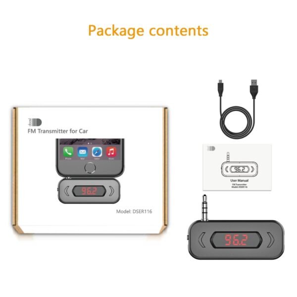 Doosl DSER116 Multifunctional Car FM Transmitter Wireless Music Receiver with 3.5mm Jack & LCD Display, Support Hands-free Call, DSER116 - Image 8