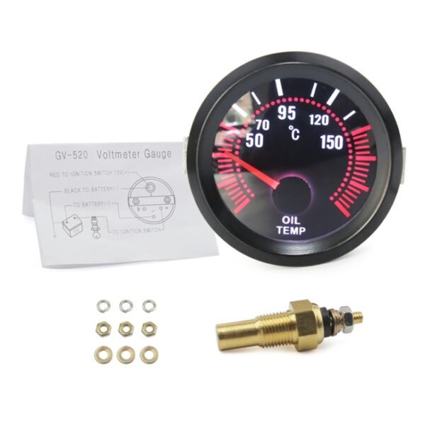 52mm 12V Universal Car Modified Oil Temperature Gauge - Image 2