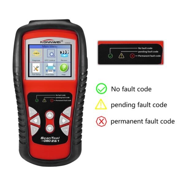 KONNWEI KW830 OBDII / CAN Car Auto Diagnostic Scan Tools  Auto Scan Adapter Scan Tool  Supports 8 Languages and 6 Protocols (Can Also Detect Battery and Voltage, Only Detect 12V Gasoline Car) - Image 2