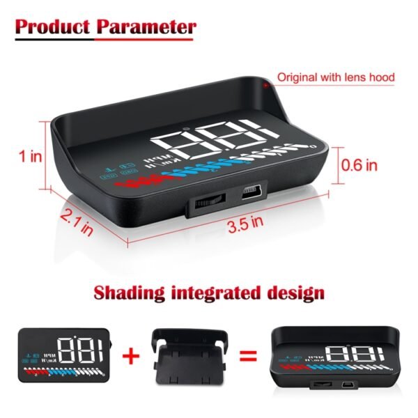 M7 3.5 inch Universal Car OBD2 + GPS HUD Vehicle-mounted Head Up Display Fuel Consumption - Image 3