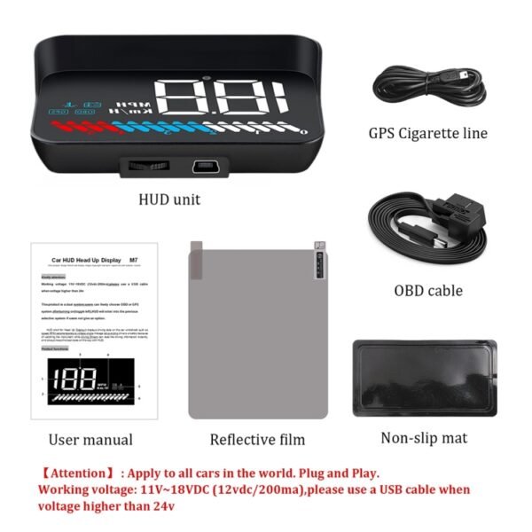 M7 3.5 inch Universal Car OBD2 + GPS HUD Vehicle-mounted Head Up Display Fuel Consumption - Image 8