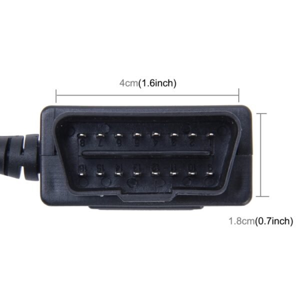 Car Auto 16Pin OBDII Charging Cable Mini 5 Pin USB Power Adapter with Switch Button for GPS Tablet E-dog Phone, Cable Length: 3.4m - Image 4
