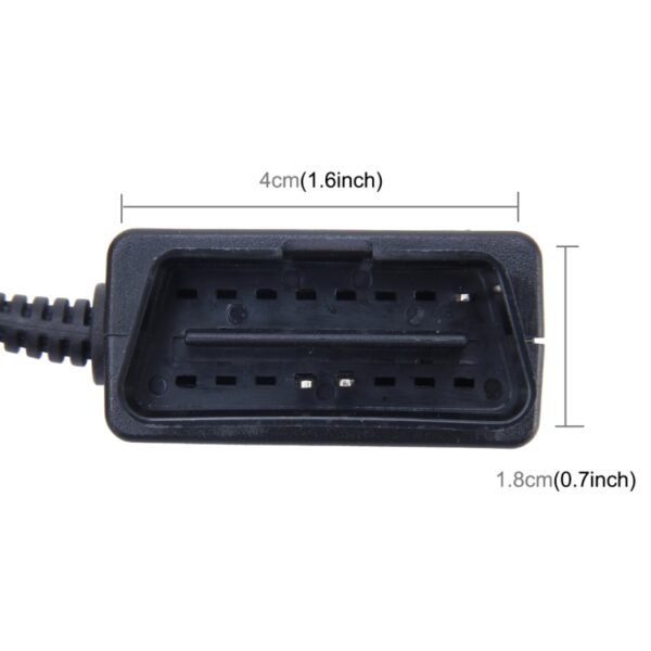 Car Auto 16Pin OBD Charging Cable Micro USB Power Adapter for GPS Tablet E-dog Phone, Cable Length: 2m - Image 4