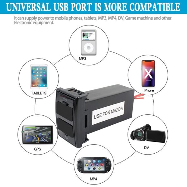 Car DC12V 2.1A Dual USB Port Charger for Mazda - Image 5