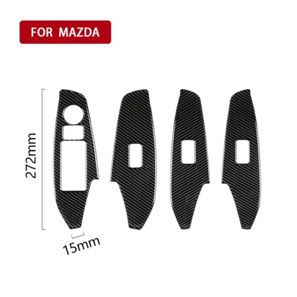 Car Carbon Fiber Left Drive Window Lift Panel Decorative Sticker for Mazda Axela 2014 / 2017-2018 - Image 5