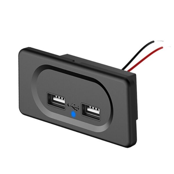 3.1A Short Cable RV Bus Modified Car Charger Dual USB Charger - Image 2