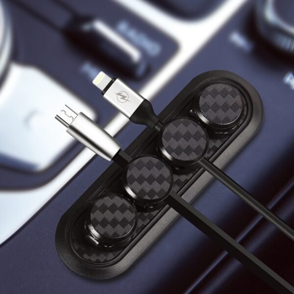Car Carbon Fiber Magnetic Clamp Cable Storage Box Creative Desktop Hub Organizer - Image 10