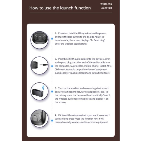 T-14 Bluetooth 5.0 2 In 1 LCD Digital Display Bluetooth Adapter Receiver Transmitter, T-14 - Image 19