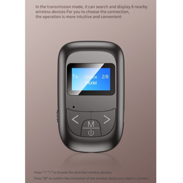T-14 Bluetooth 5.0 2 In 1 LCD Digital Display Bluetooth Adapter Receiver Transmitter, T-14 - Image 4