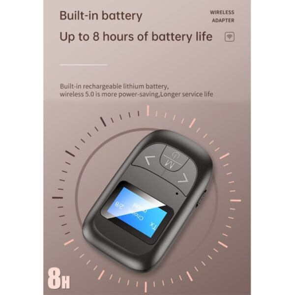 T-14 Bluetooth 5.0 2 In 1 LCD Digital Display Bluetooth Adapter Receiver Transmitter, T-14 - Image 7
