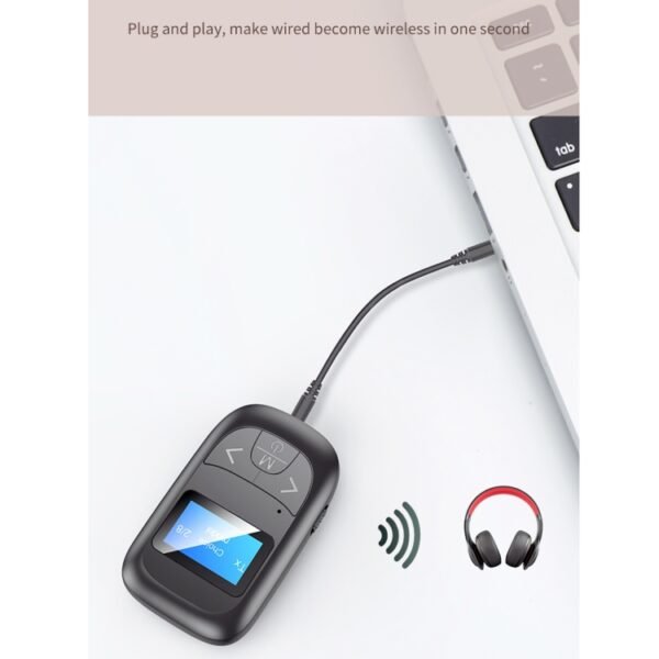 T-14 Bluetooth 5.0 2 In 1 LCD Digital Display Bluetooth Adapter Receiver Transmitter, T-14 - Image 8
