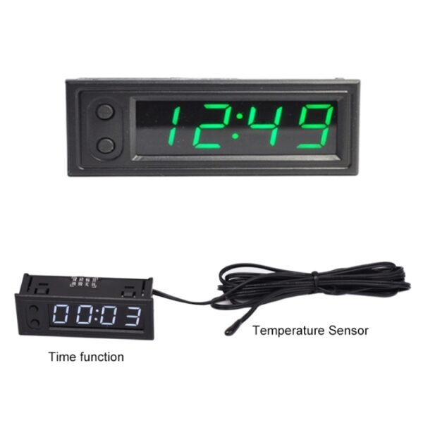 3 in 1 Car High-precision Electronic LED Luminous Clock + Thermometer + Voltmeter, 3 in 1 Green, 3 in 1 Blue, 3 in 1 Red - Image 6