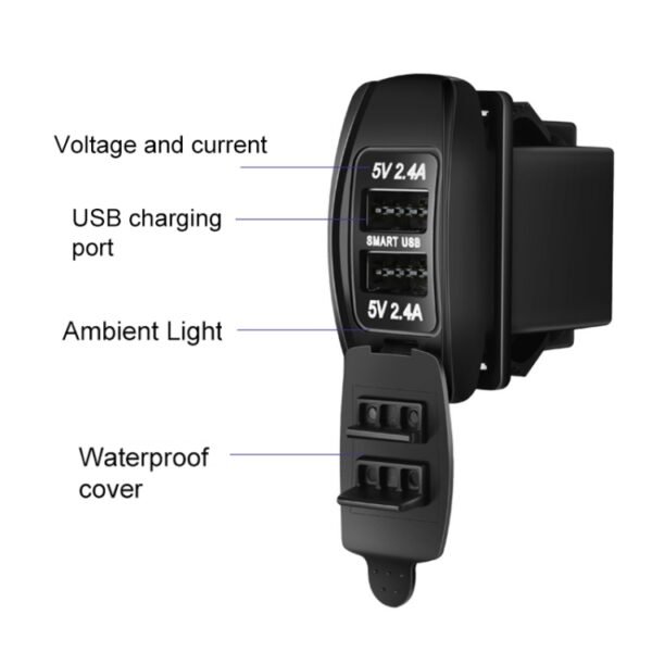 Car 4.8A Double-sided Mobile Phone Charger - Image 2