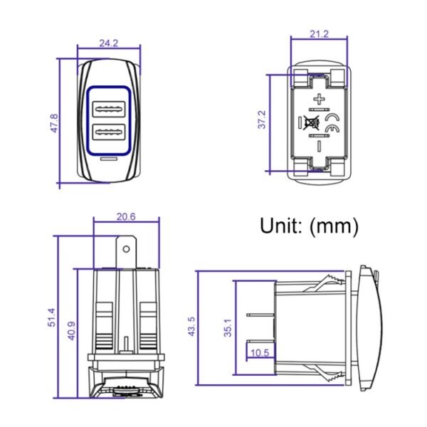 Car 4.8A Double-sided Mobile Phone Charger - Image 5